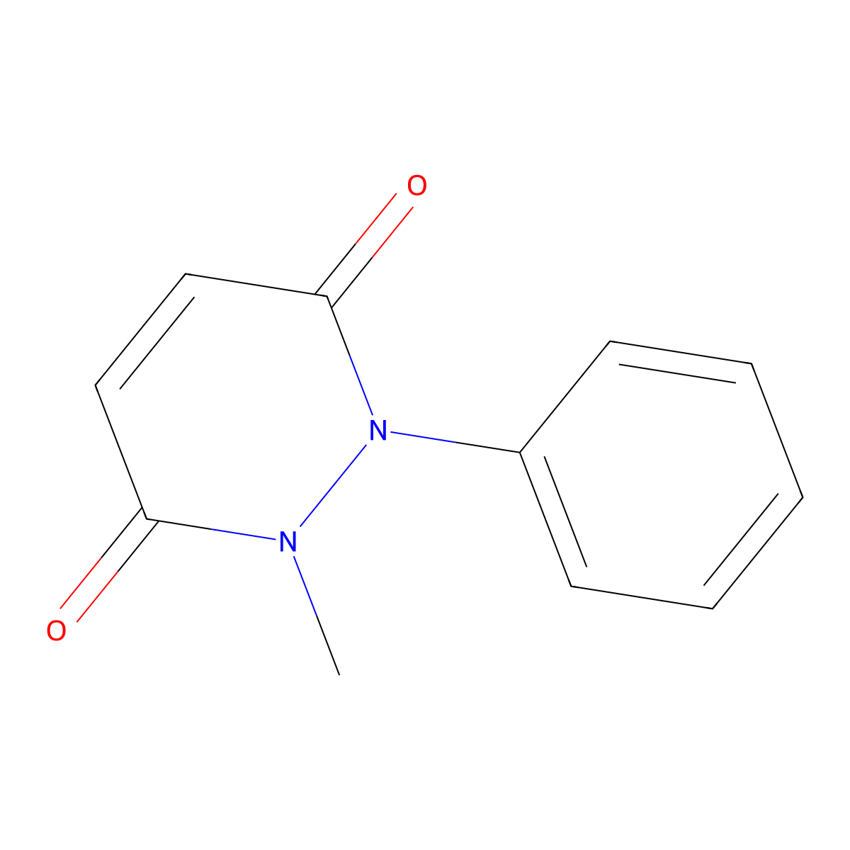 1,2-Dihydro-1-methyl-2-phenyl-3,6-pyridazinedione molecular structure, CAS 13817-74-8