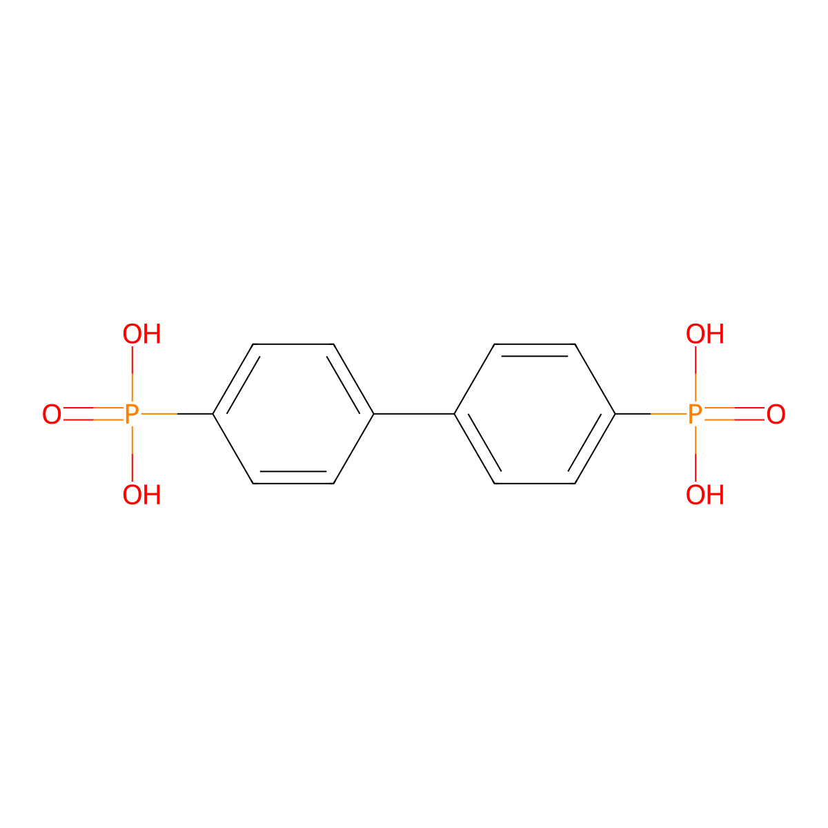 Biphenyl-4,4'-diylbis(phosphonic acid) molecular structure, CAS 13817-79-3
