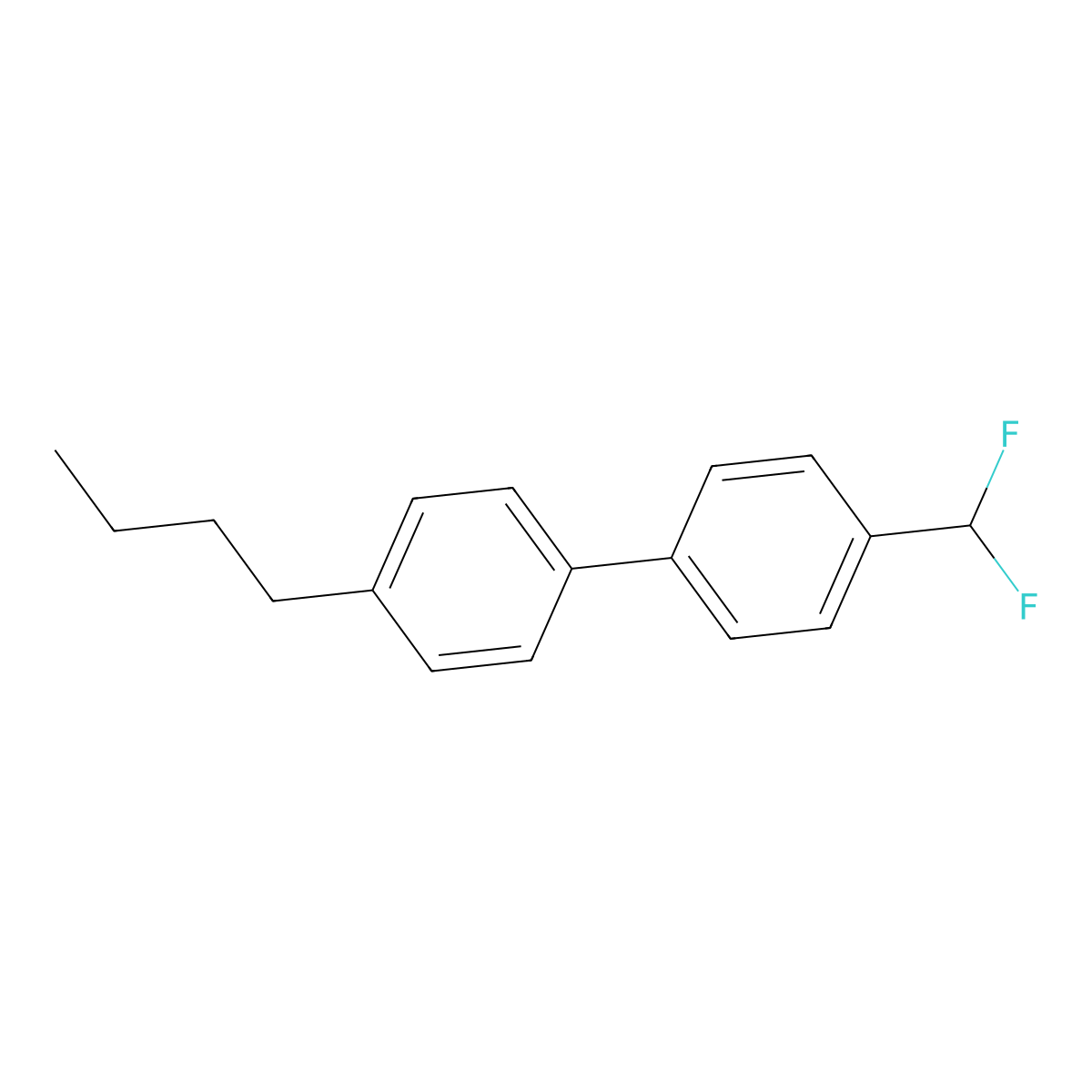 4-Butyl-4'-(difluoromethyl)-1,1'-biphenyl molecular structure, CAS 138171-39-8