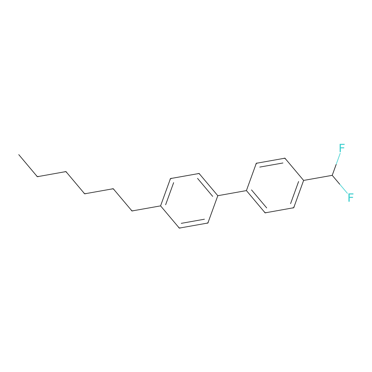 4-(Difluoromethyl)-4'-hexyl-1,1'-biphenyl molecular structure, CAS 138171-41-2