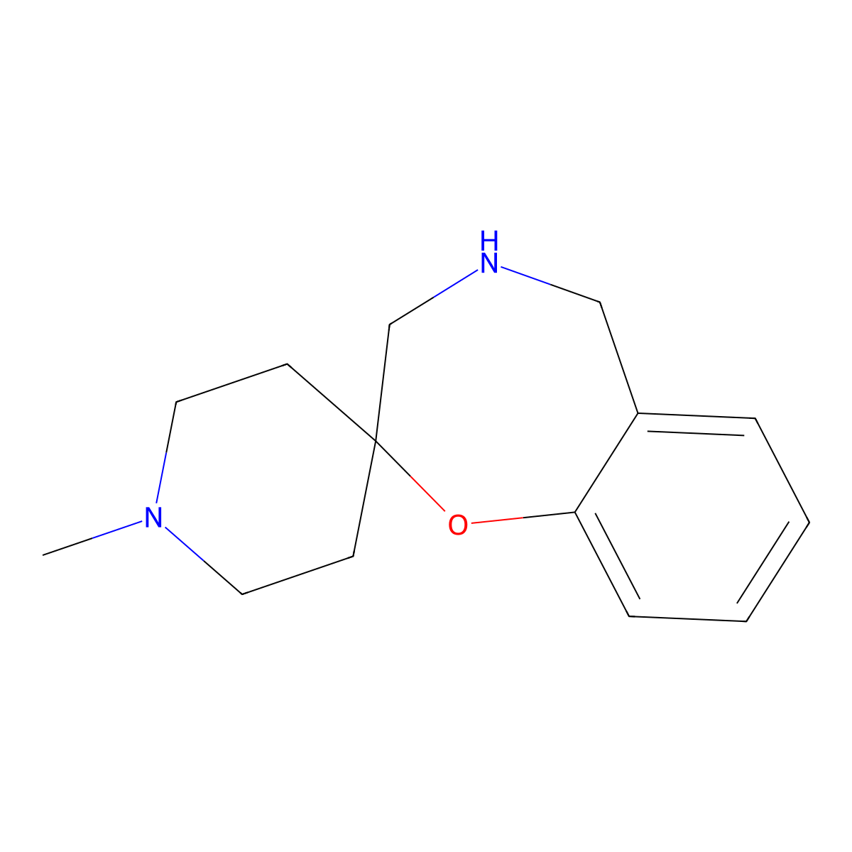 1'-methyl-4,5-dihydro-3H-spiro[1,4-benzoxazepine-2,4'-piperidine] molecular structure, CAS 1381722-41-3