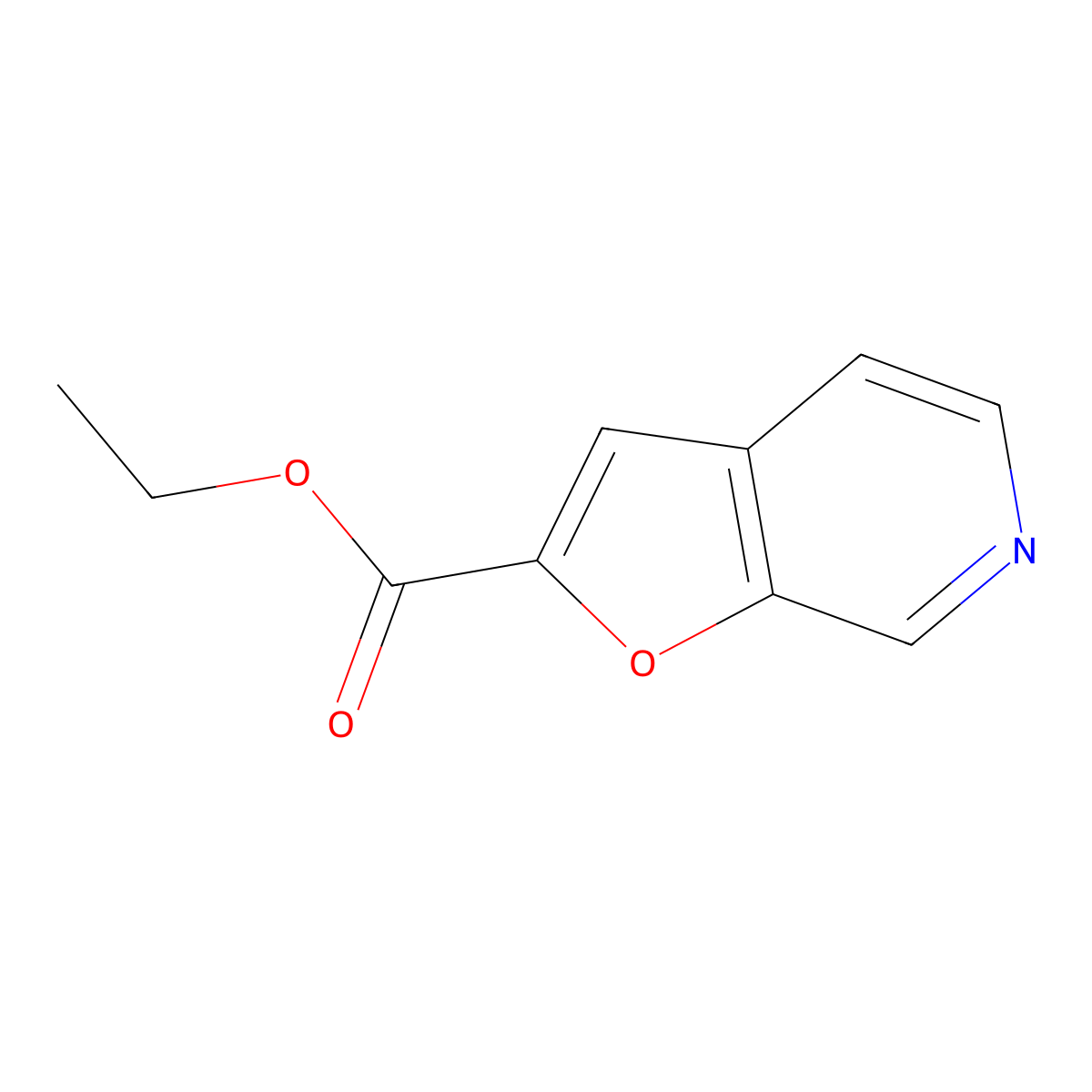 Ethyl furo(2,3-c)pyridine-2-carboxylate molecular structure, CAS 138173-83-8