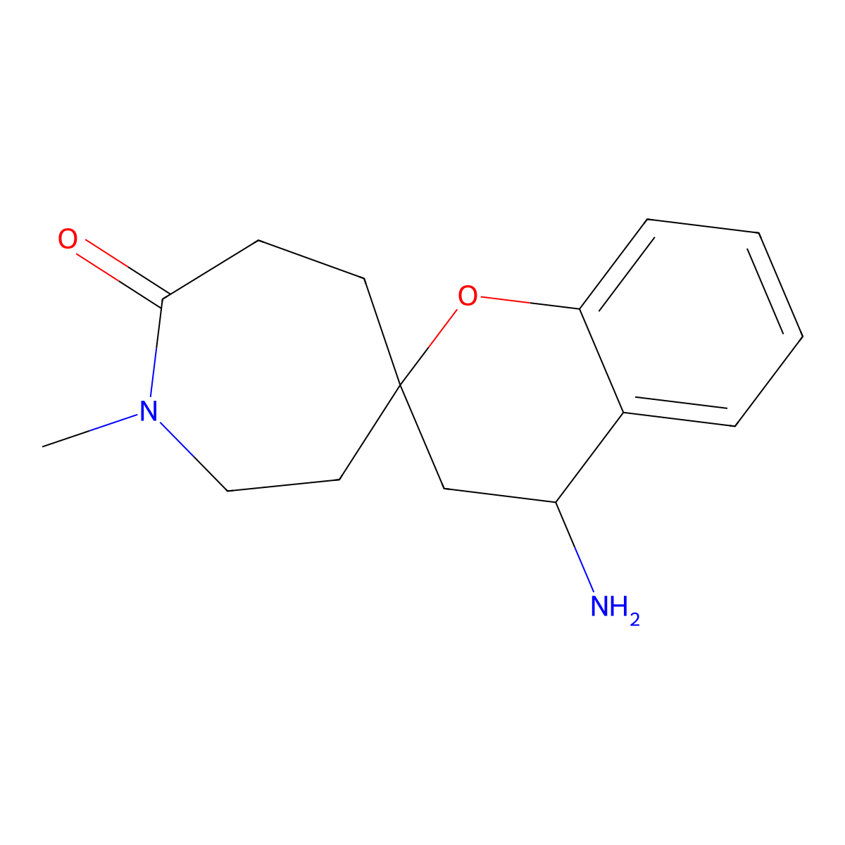 4'-Amino-1-methyl-3',4'-dihydrospiro[azepane-4,2'-[1]benzopyran]-7-one molecular structure, CAS 1381741-95-2