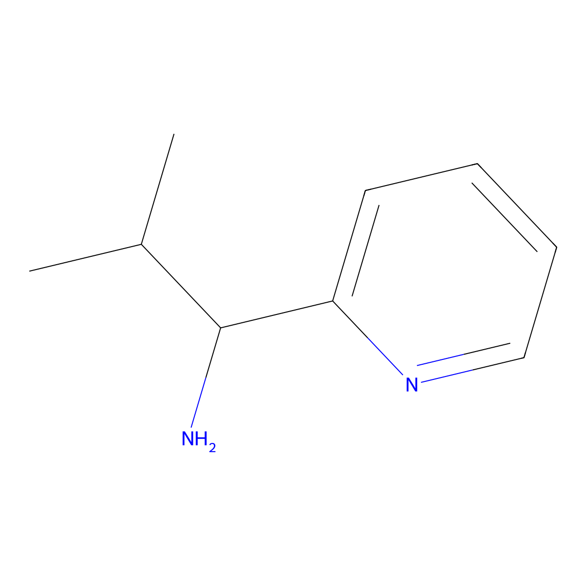 (1R)-2-Methyl-1-(2-pyridyl)propylamine molecular structure, CAS 138175-25-4