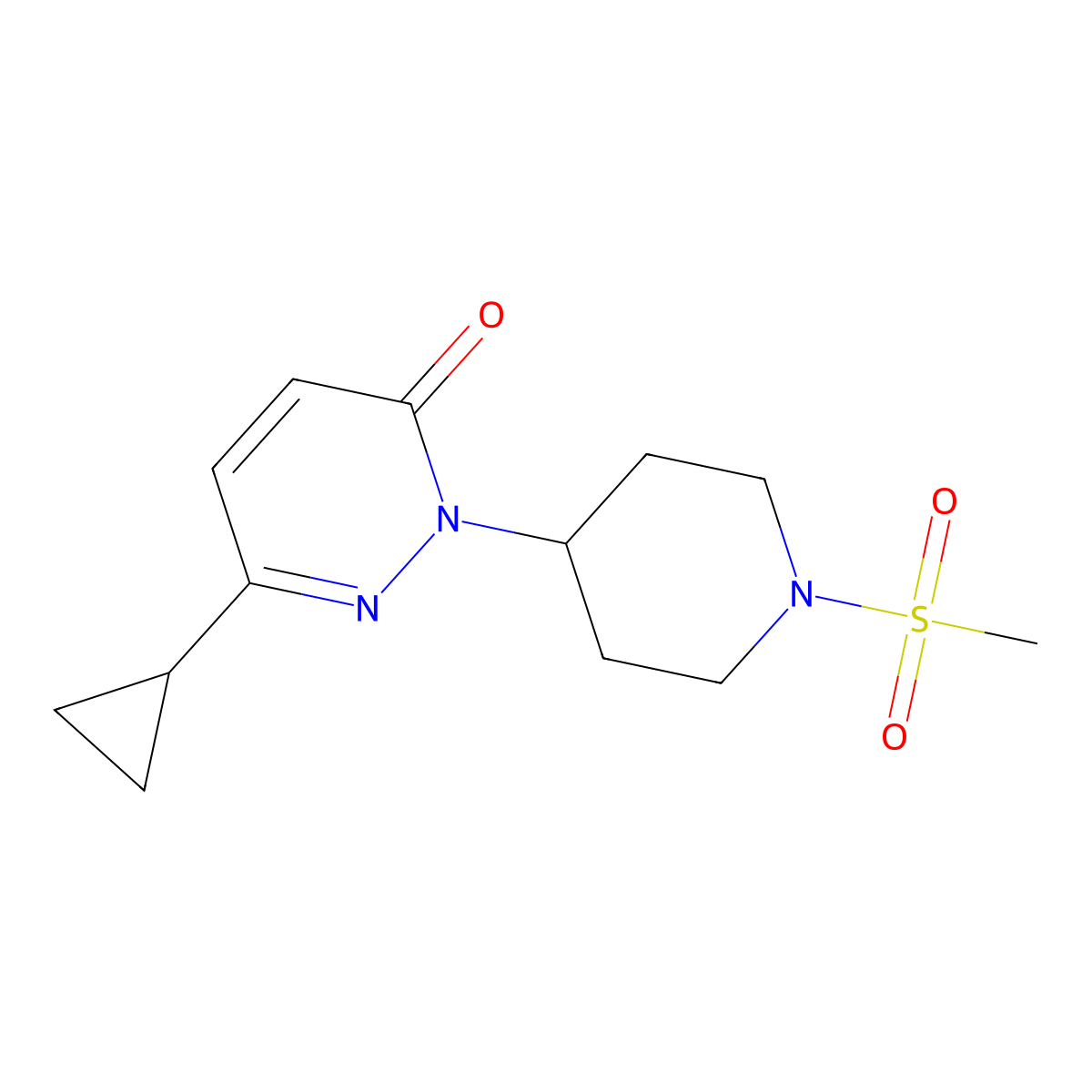 6-Cyclopropyl-2-(1-methanesulfonylpiperidin-4-yl)-2,3-dihydropyridazin-3-one molecular structure, CAS 1381750-65-7