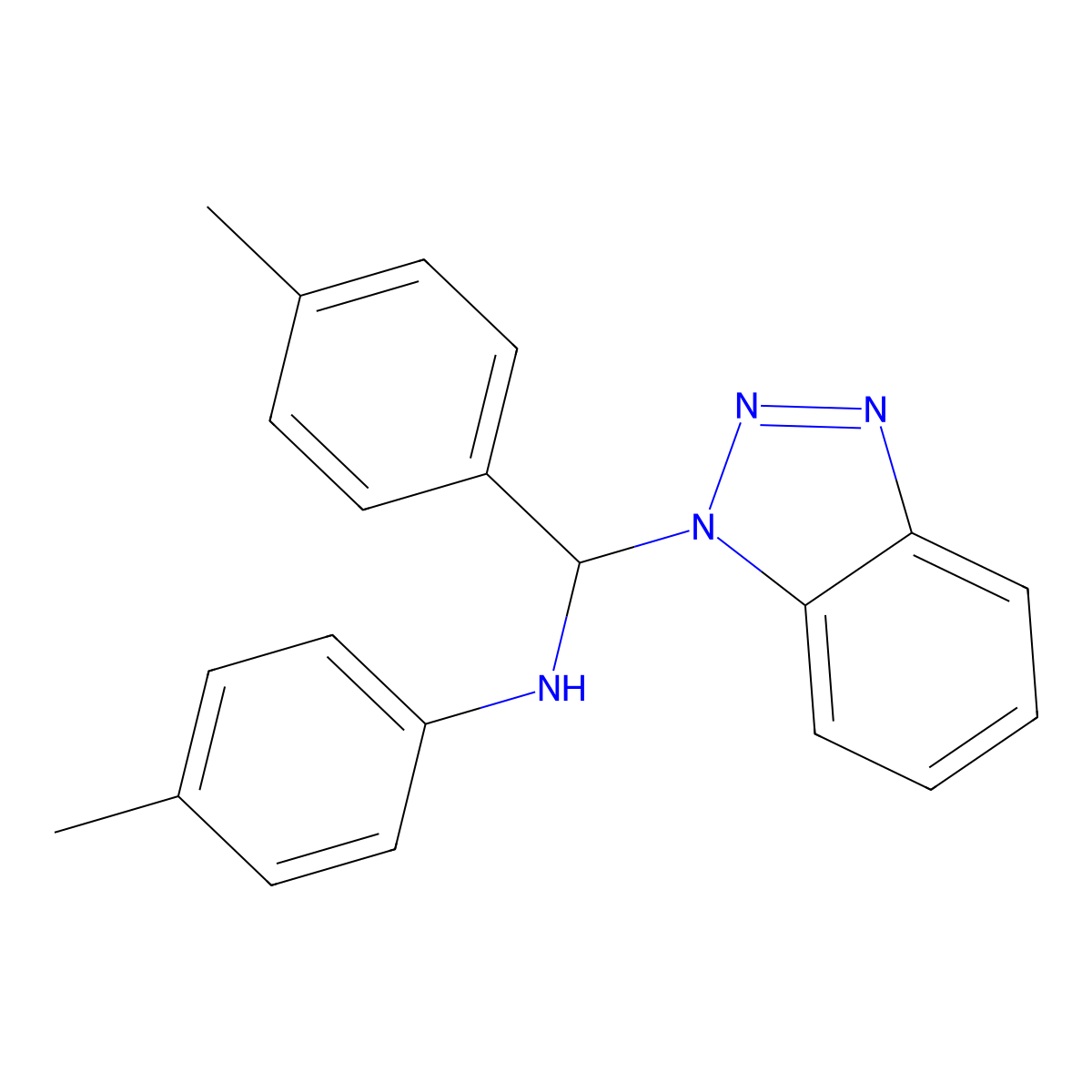 N-[1H-1,2,3-Benzotriazol-1-yl(4-methylphenyl)methyl]-4-methylaniline molecular structure, CAS 1381762-97-5