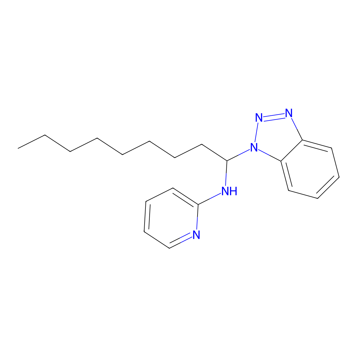 N-[1-(1H-1,2,3-Benzotriazol-1-yl)nonyl]pyridin-2-amine molecular structure, CAS 1381763-20-7