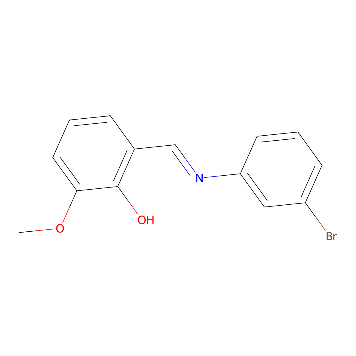 2-{(E)-[(3-bromophenyl)imino]methyl}-6-methoxyphenol molecular structure, CAS 1381771-89-6