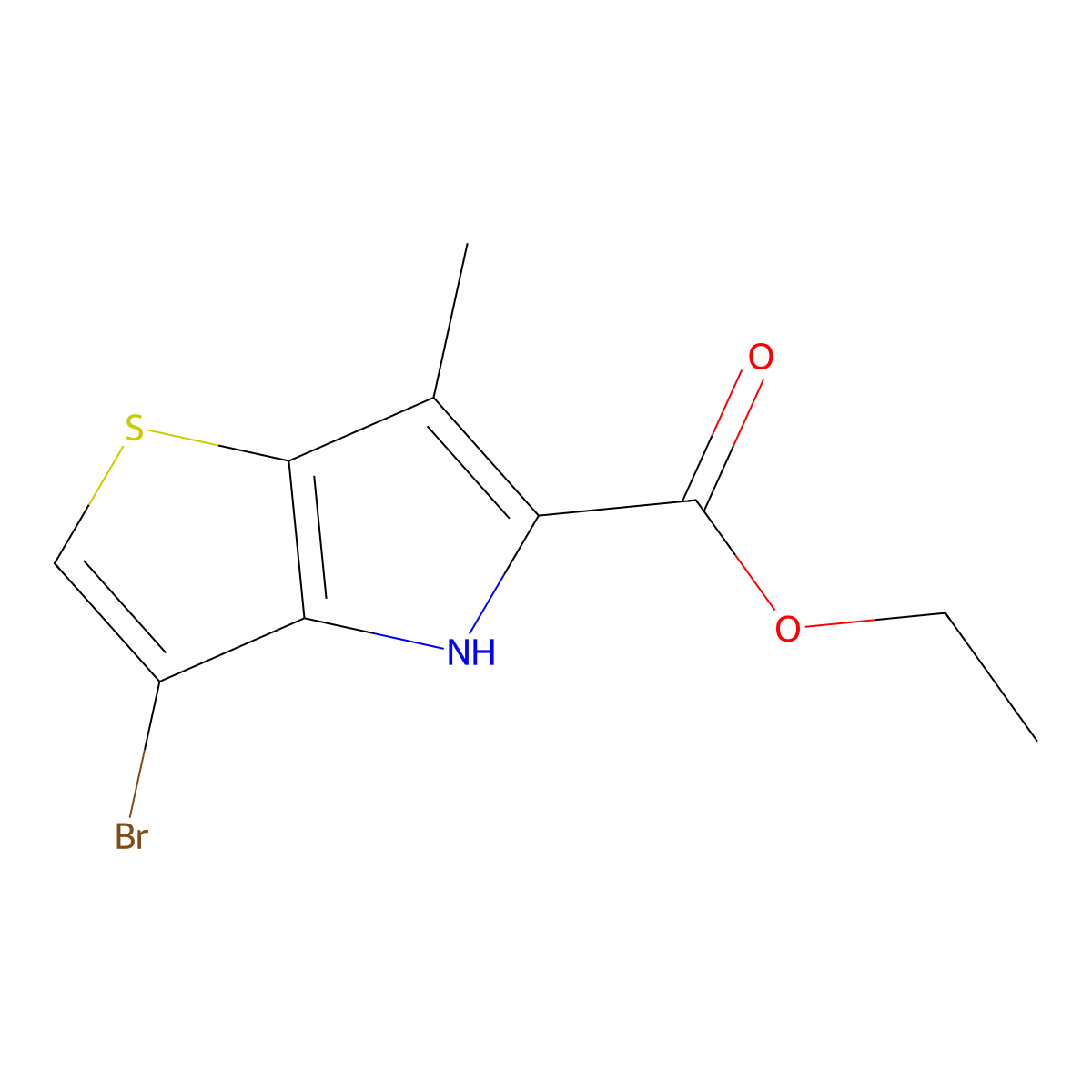 Ethyl 3-bromo-6-methyl-4h-thieno[3,2-b]pyrrole-5-carboxylate molecular structure, CAS 1381776-45-9