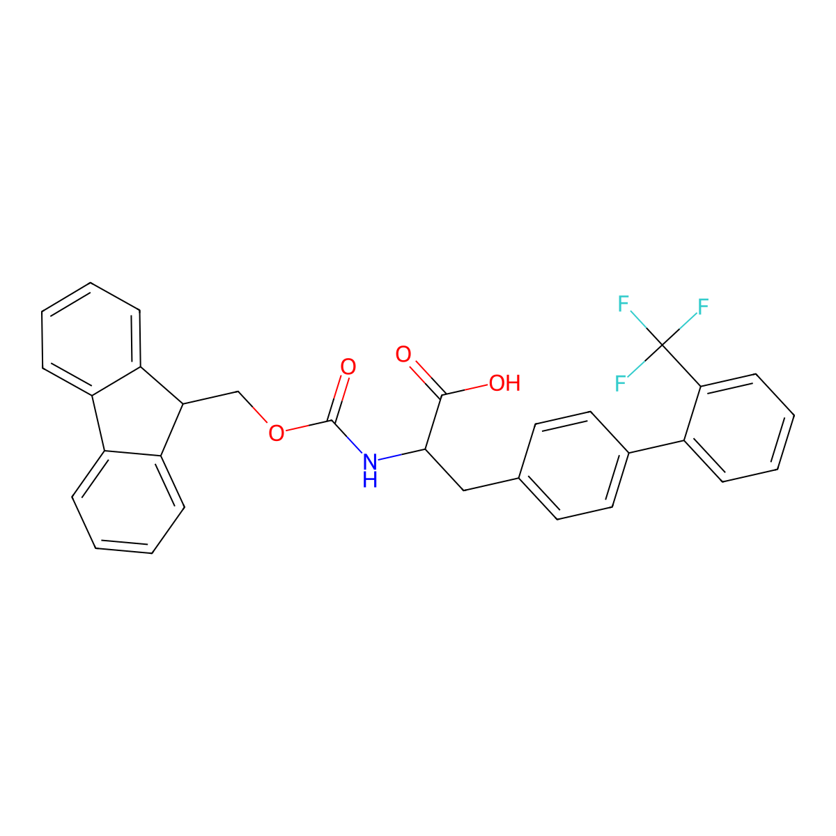 Fmoc-4-(2-trifluoromethylphenyl)-L-phenylalanine molecular structure, CAS 1381787-69-4