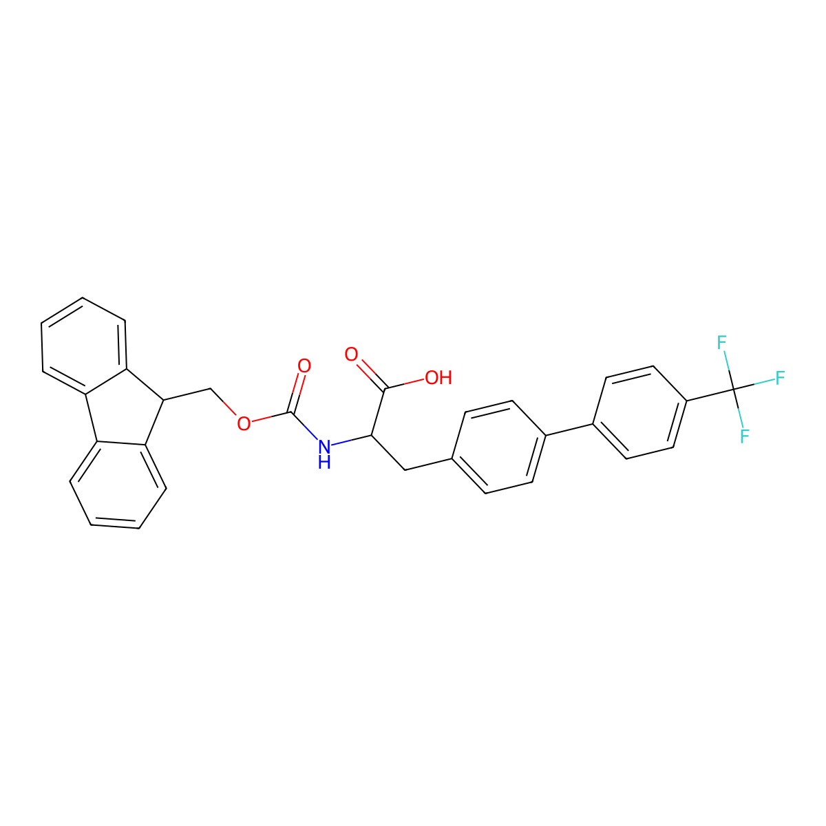 Fmoc-4-(4-trifluoromethylphenyl)-L-phenylalanine molecular structure, CAS 1381789-13-4