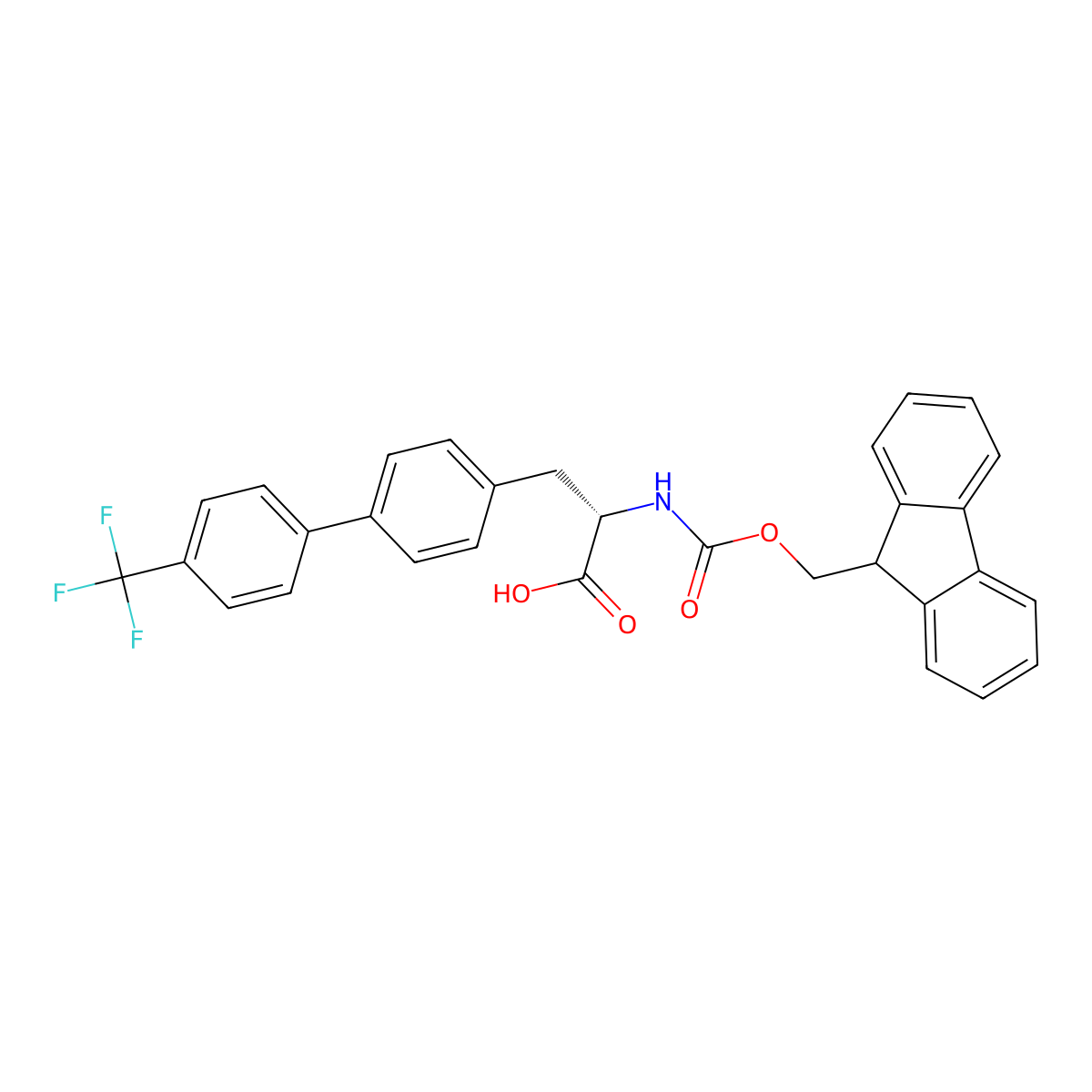 Fmoc-4-(4-trifluoromethylphenyl)-L-phenylalanine molecular structure, CAS 1381789-13-4