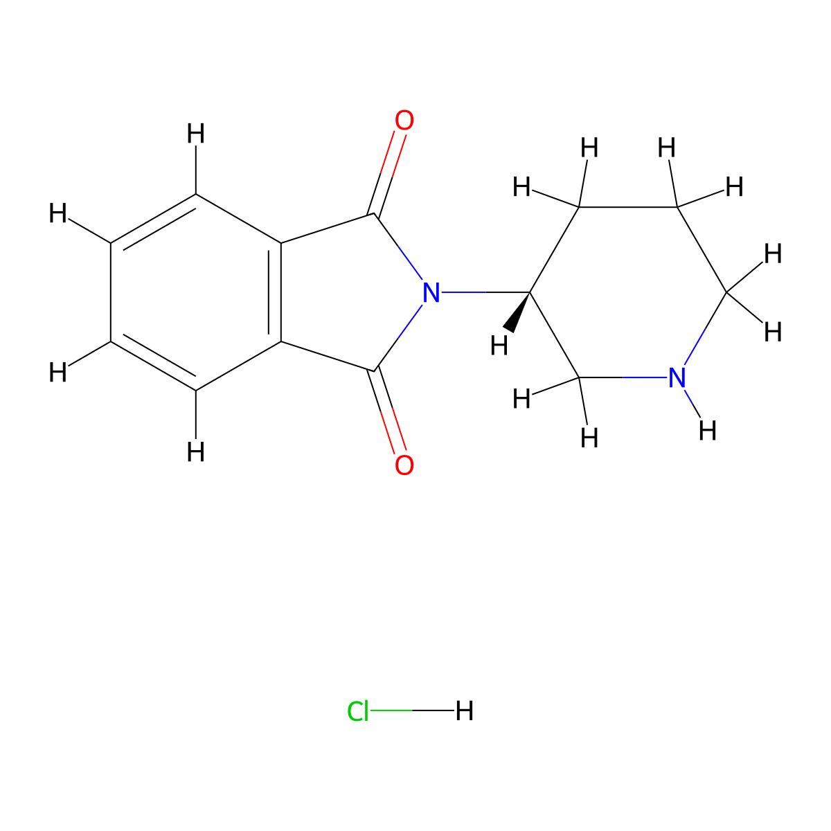 (R)-2-(Piperidin-3-yl)isoindoline-1,3-dione hydrochloride molecular structure, CAS 1381795-31-8