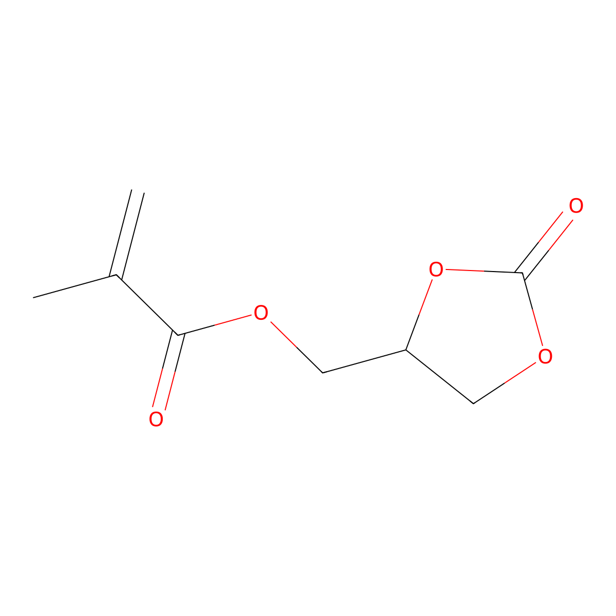 2-Propenoic acid, 2-methyl-, (2-oxo-1,3-dioxolan-4-yl)methyl ester molecular structure, CAS 13818-44-5