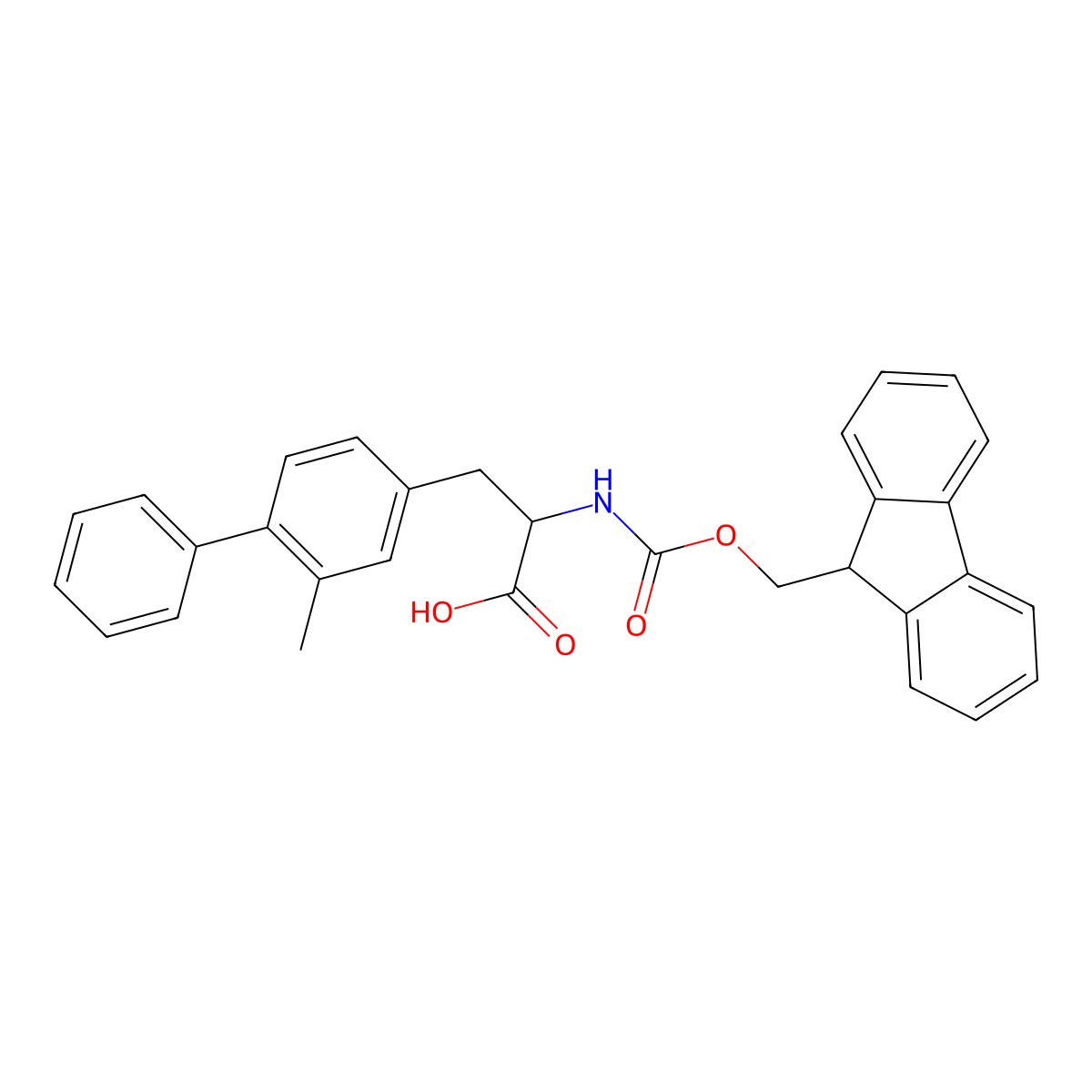 Fmoc-4-phenyl-3-methyl-L-phenylalanine molecular structure, CAS 1381800-52-7