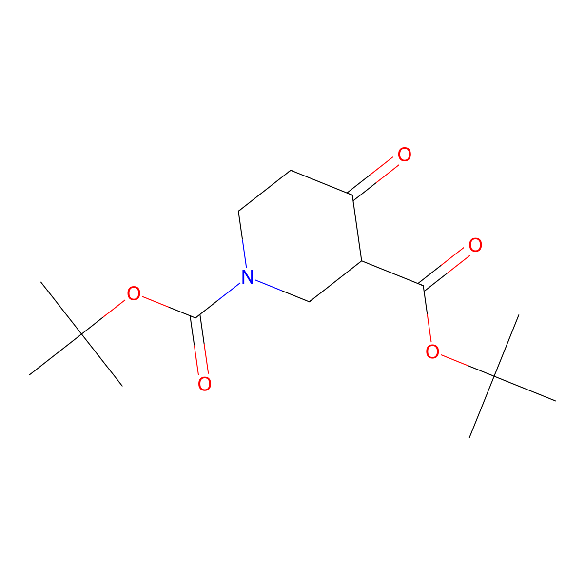 1,3-Di-tert-butyl 4-oxopiperidine-1,3-dicarboxylate molecular structure, CAS 1381800-54-9