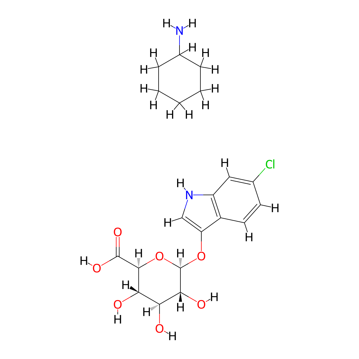 6-Chloro-3-indolyl-beta-D-glucuronide cyclohexylammonium salt molecular structure, CAS 138182-20-4