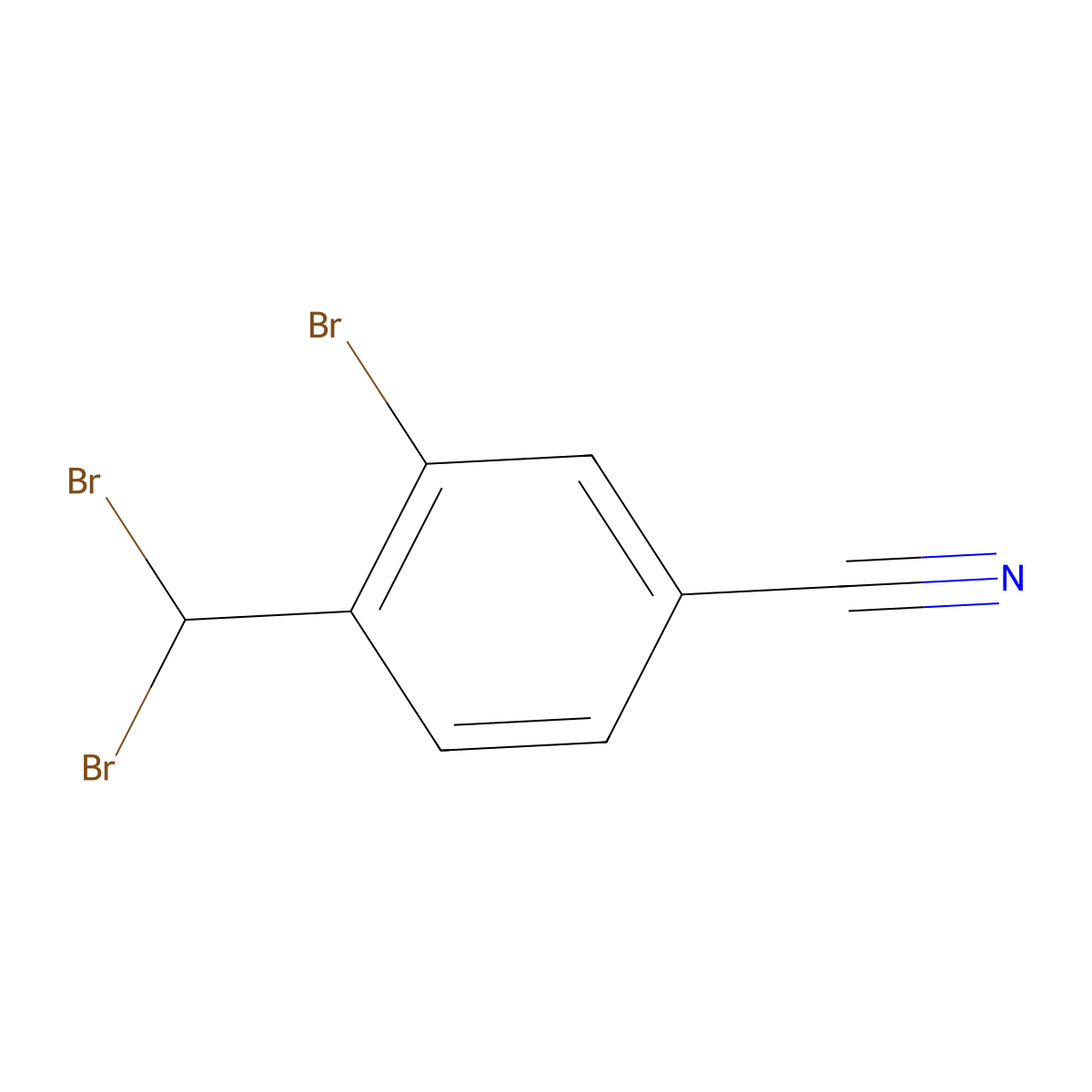 3-Bromo-4-(dibromomethyl)benzonitrile molecular structure, CAS 1381846-22-5