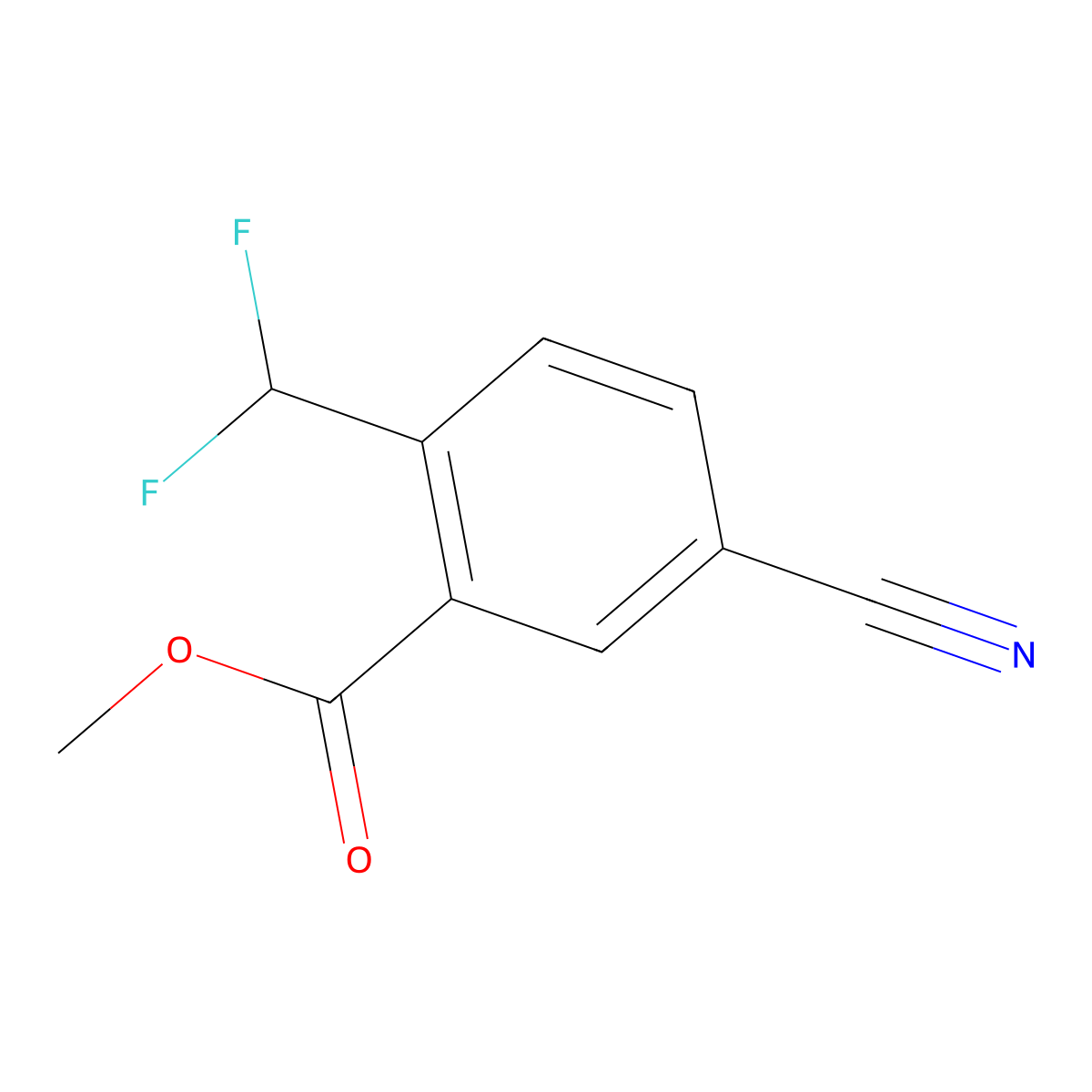 Methyl 5-cyano-2-(difluoromethyl)benzoate molecular structure, CAS 1381846-23-6
