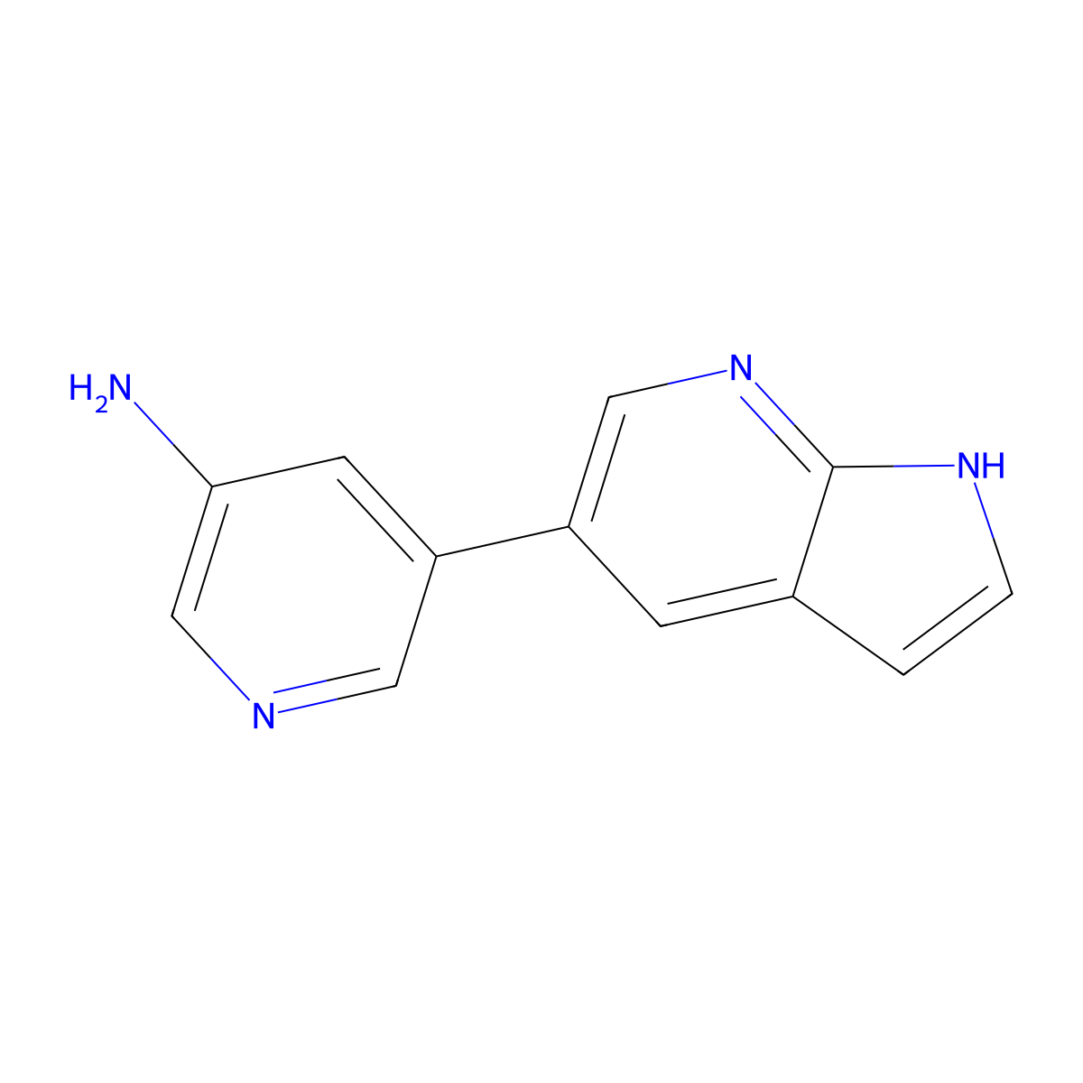 5-{1H-pyrrolo[2,3-b]pyridin-5-yl}pyridin-3-amine molecular structure, CAS 1381859-24-0