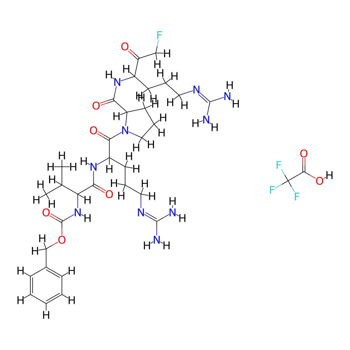 Z-VRPR-FMK (Z-Val-Arg-Pro-DL-Arg-FMK, MALT1 inhibitor) molecular structure, CAS 1381885-28-4