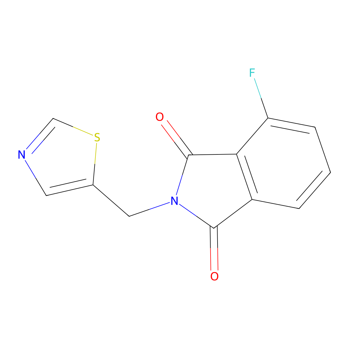 4-Fluoro-2-(thiazol-5-ylmethyl)isoindoline-1,3-dione molecular structure, CAS 1381925-25-2