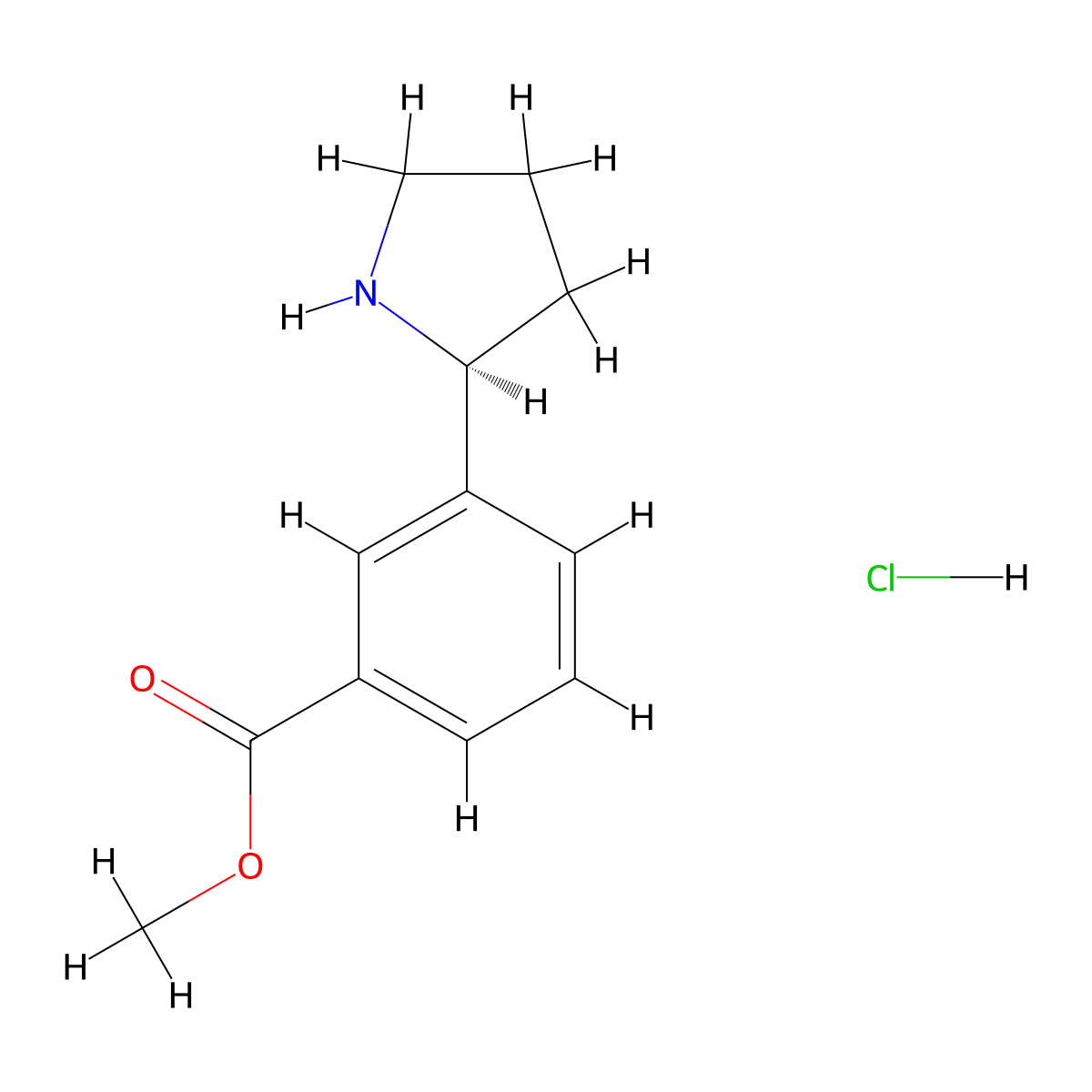 (S)-methyl 3-(pyrrolidin-2-yl)benzoate hydrochloride molecular structure, CAS 1381927-60-1
