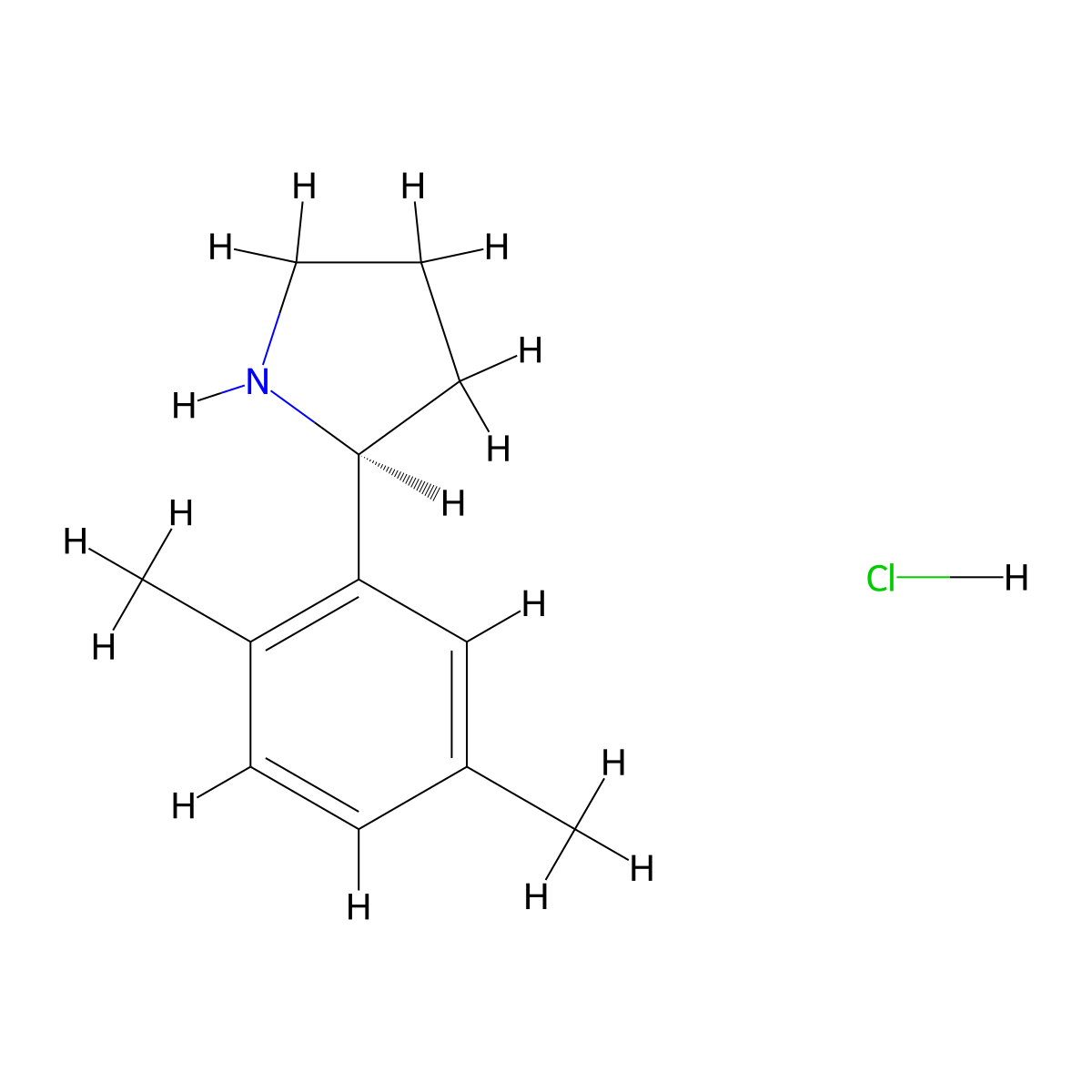 (S)-2-(2,5-Dimethylphenyl)pyrrolidine hcl molecular structure, CAS 1381927-74-7