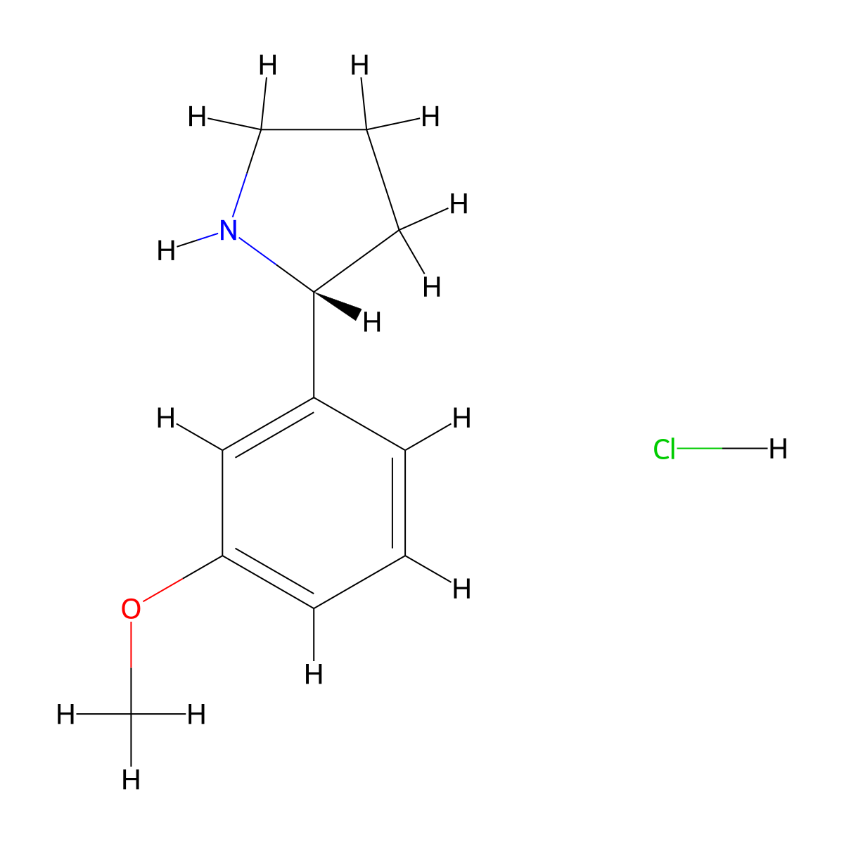 (r)-2-(3-Methoxyphenyl)pyrrolidine hydrochloride molecular structure, CAS 1381927-75-8