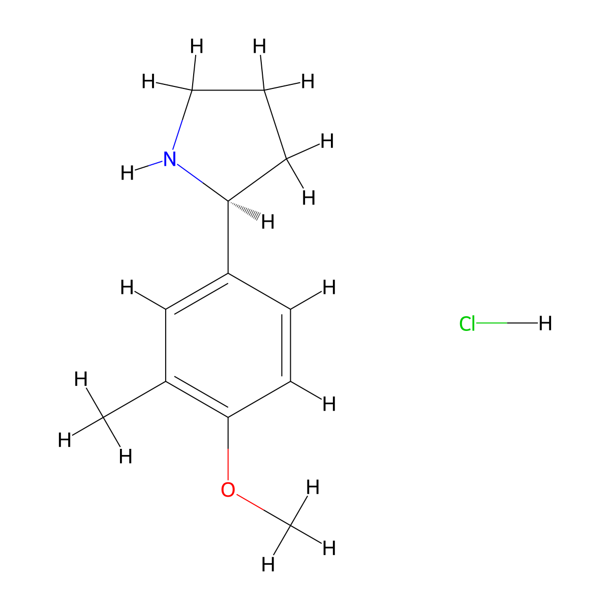 (S)-2-(4-Methoxy-3-methylphenyl)pyrrolidine hydrochloride molecular structure, CAS 1381927-76-9
