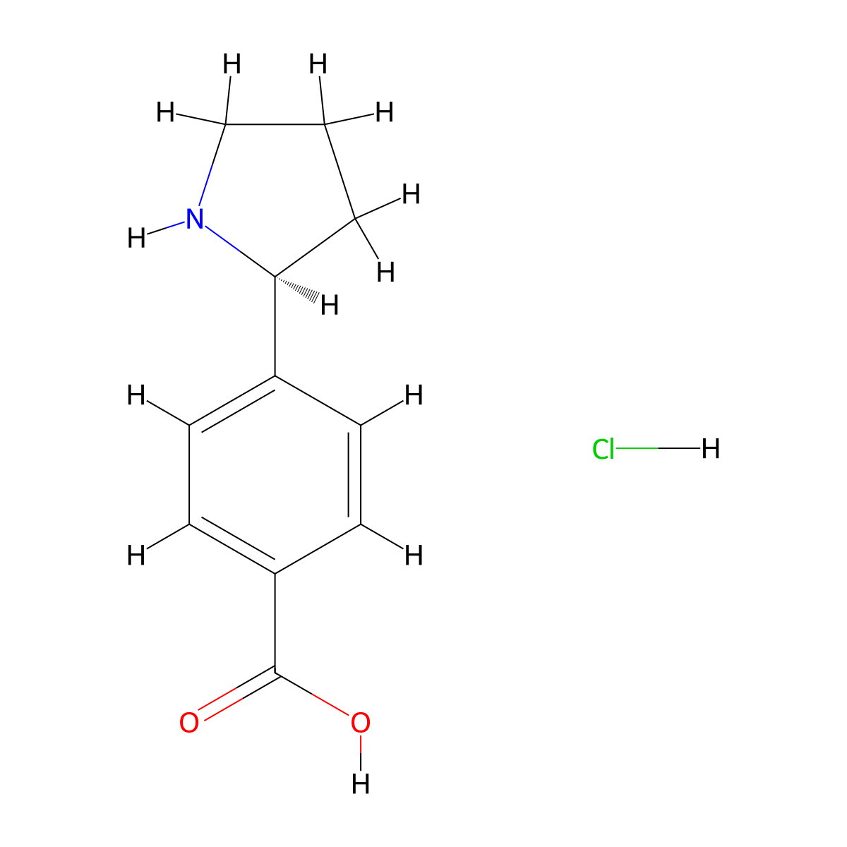 (S)-4-(Pyrrolidin-2-yl)benzoic acid hydrochloride molecular structure, CAS 1381927-91-8