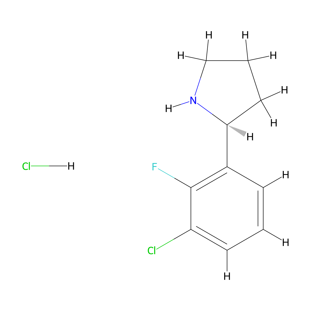(S)-2-(3-Chloro-2-fluorophenyl)pyrrolidine hydrochloride molecular structure, CAS 1381927-94-1