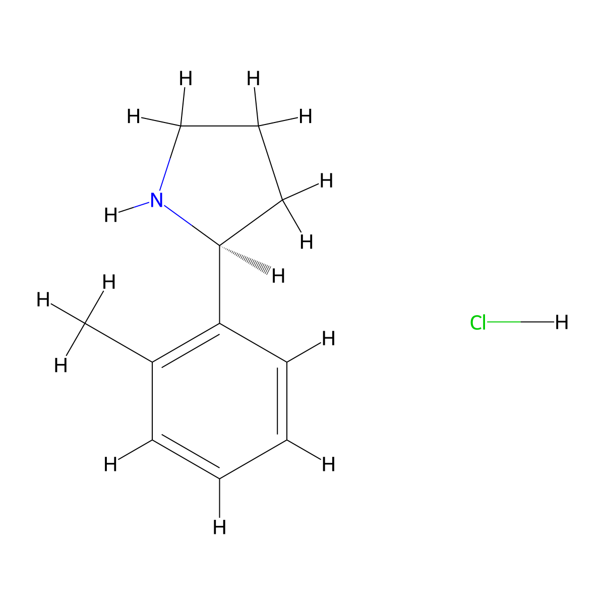 (2S)-2-(2-Methylphenyl)pyrrolidine hydrochloride molecular structure, CAS 1381928-28-4