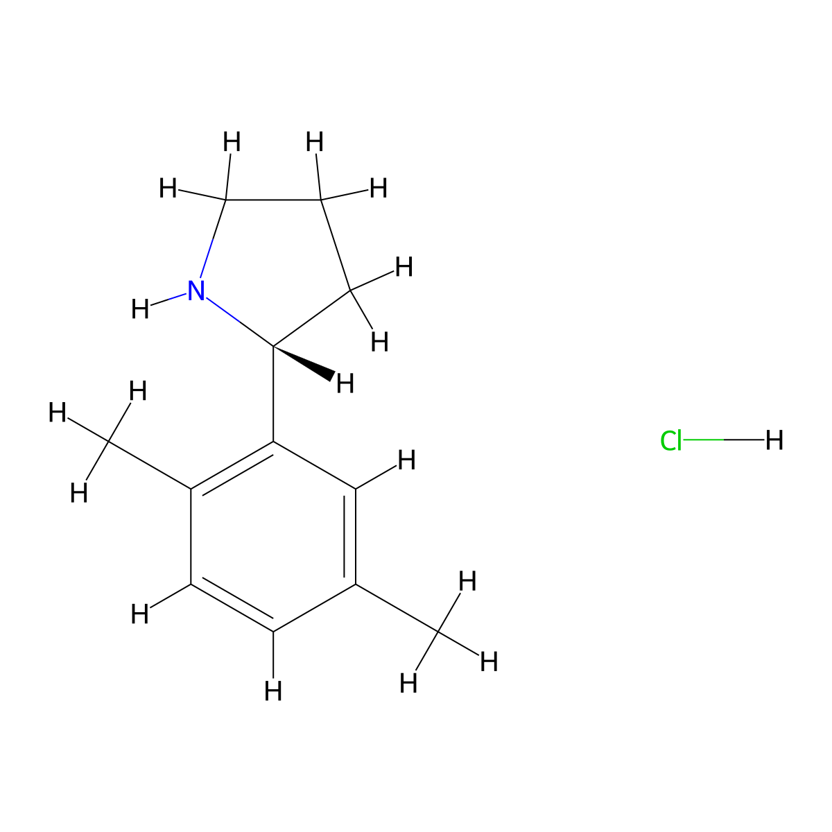 (R)-2-(2,5-Dimethylphenyl)pyrrolidine hcl molecular structure, CAS 1381928-32-0