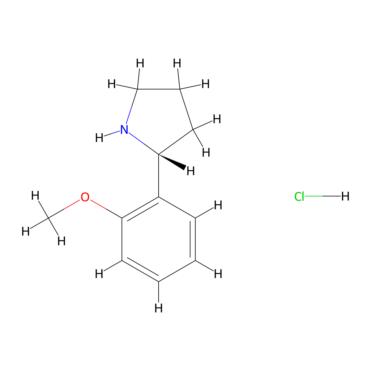(r)-2-(2-Methoxyphenyl)pyrrolidine hydrochloride molecular structure, CAS 1381928-34-2