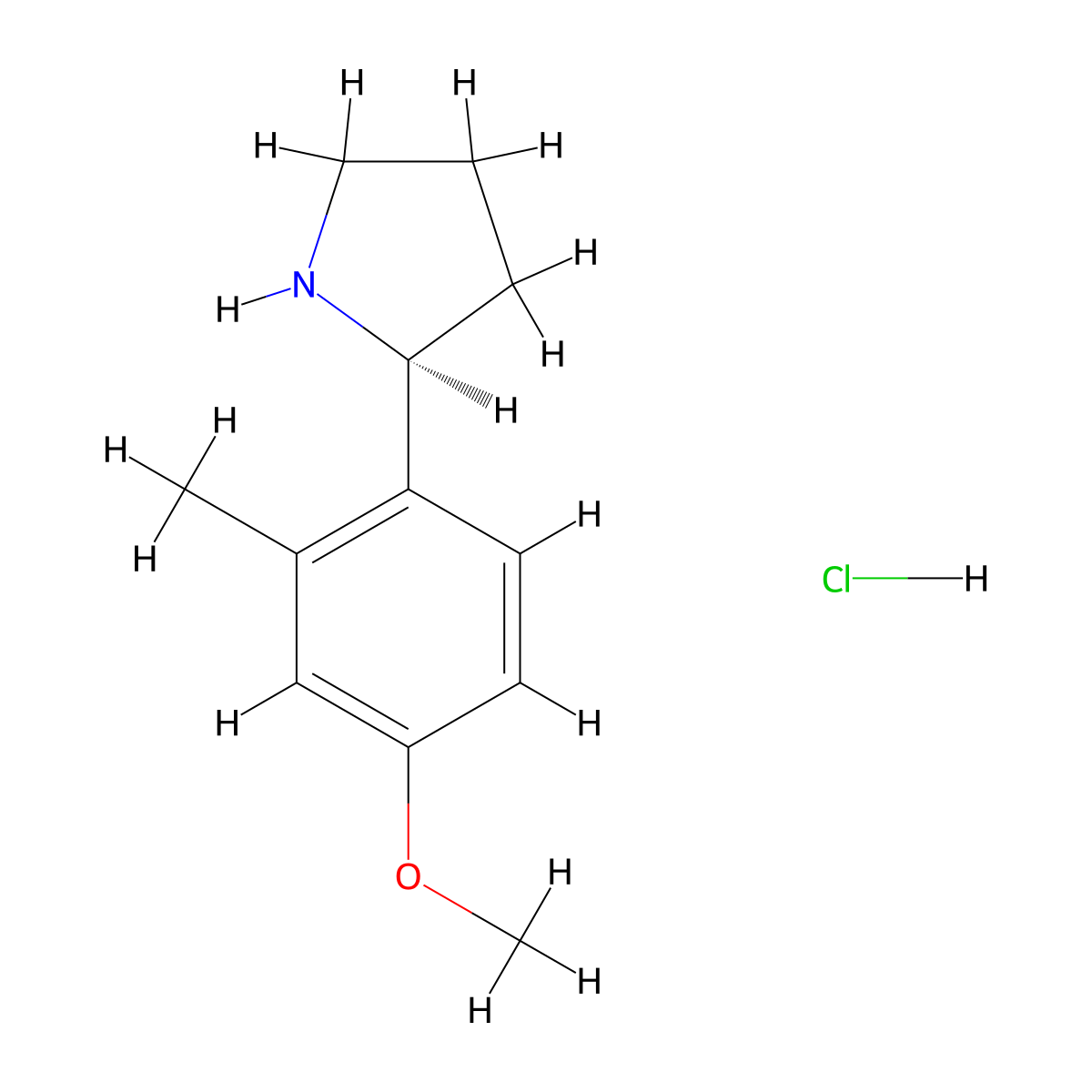 (S)-2-(4-Methoxy-2-methylphenyl)pyrrolidine hydrochloride molecular structure, CAS 1381928-48-8