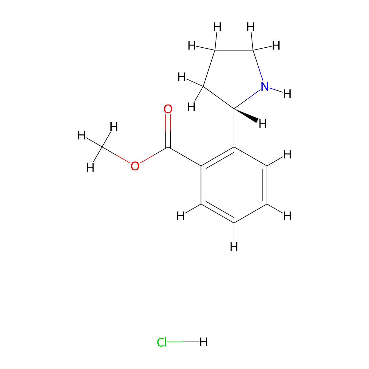 (S)-methyl 2-(pyrrolidin-2-yl)benzoate hydrochloride molecular structure, CAS 1381928-74-0
