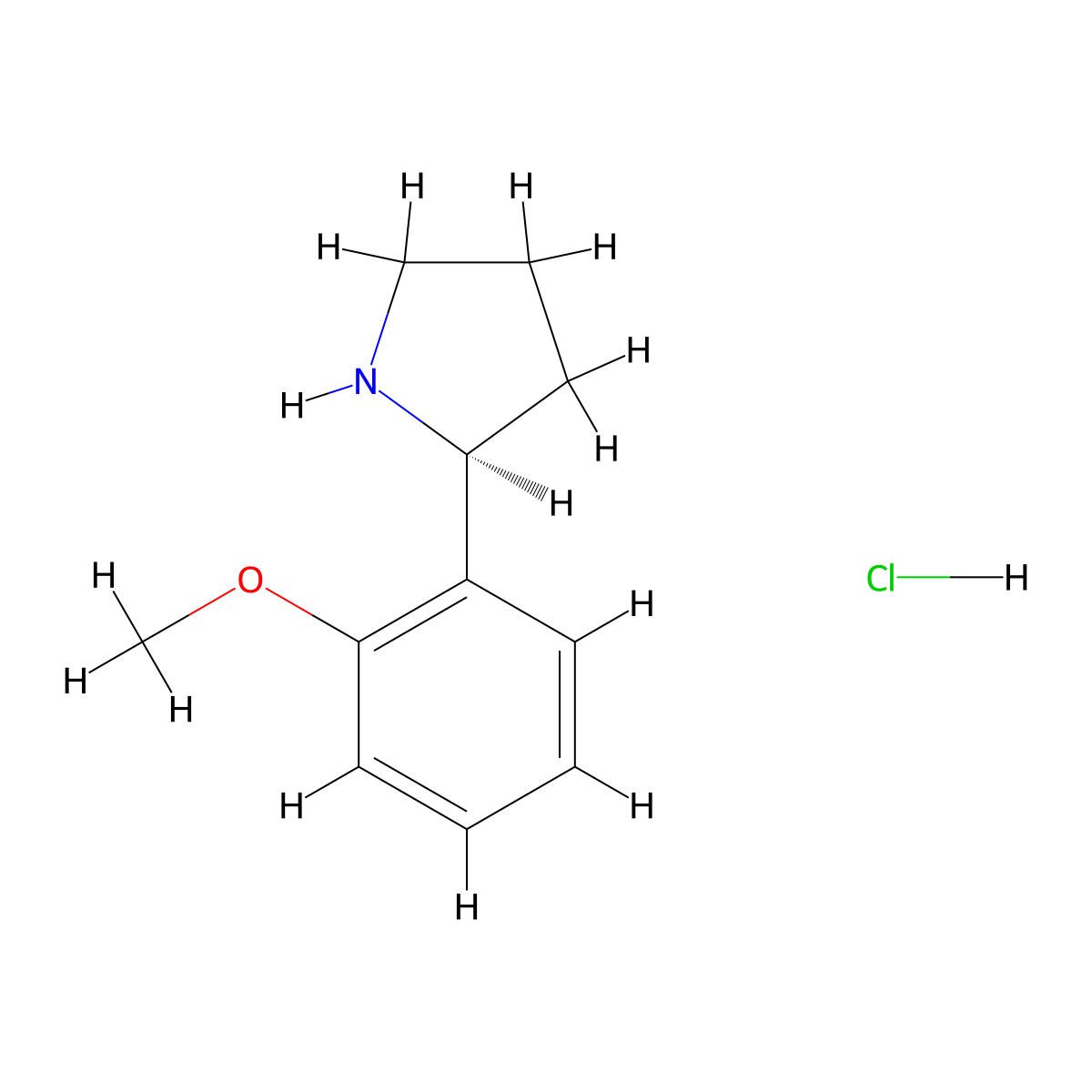 (s)-2-(2-Methoxyphenyl)pyrrolidine hydrochloride molecular structure, CAS 1381928-83-1