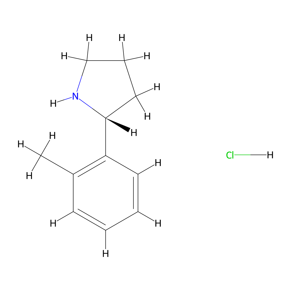 (R)-2-(o-Tolyl)pyrrolidine hydrochloride molecular structure, CAS 1381929-14-1