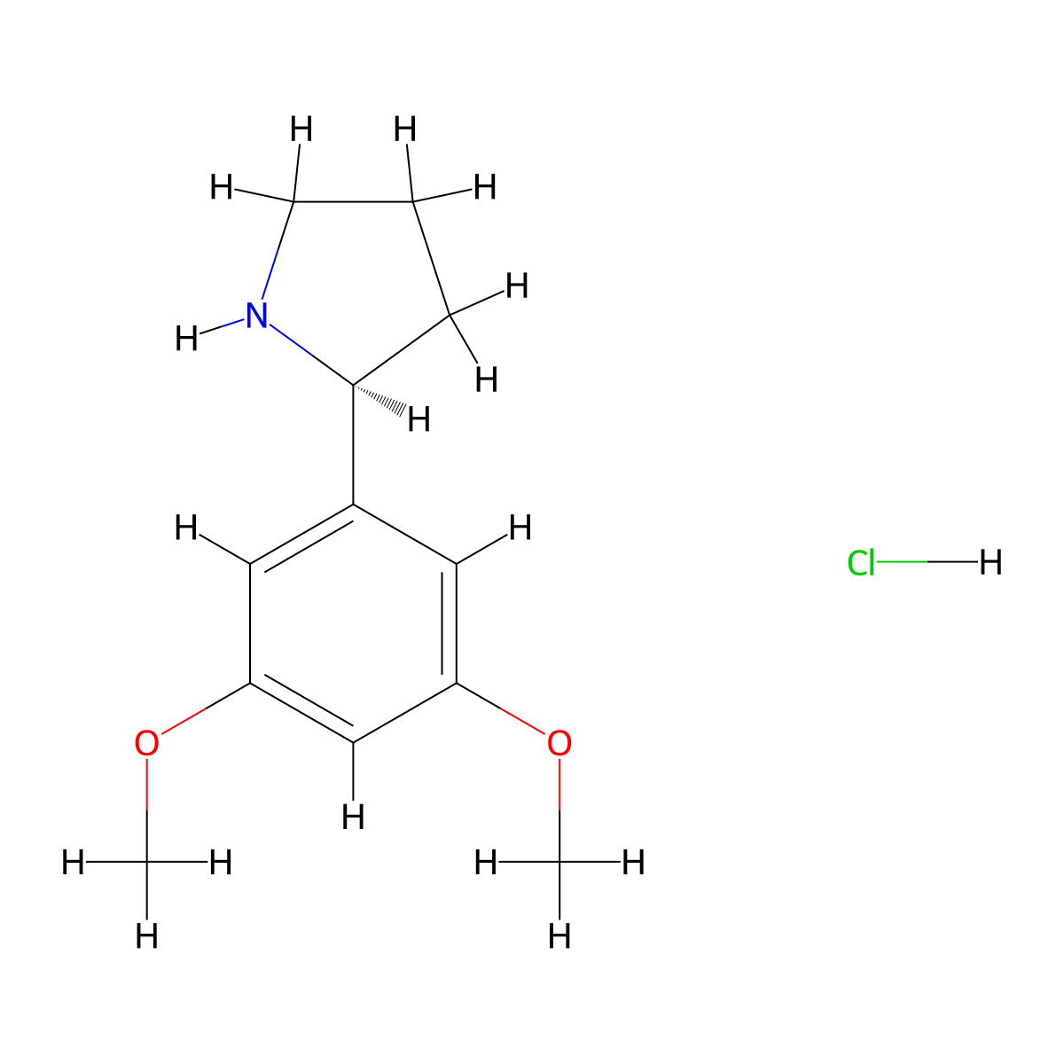 (s)-2-(3,5-Dimethoxyphenyl)pyrrolidine hydrochloride molecular structure, CAS 1381929-31-2