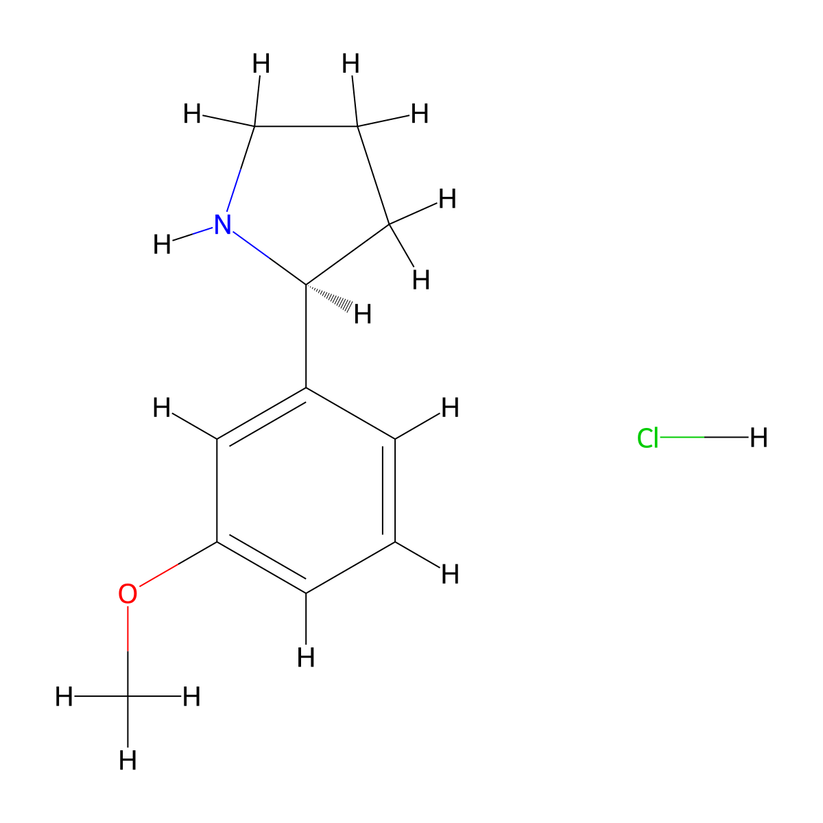 (s)-2-(3-Methoxyphenyl)pyrrolidine hydrochloride molecular structure, CAS 1381929-36-7