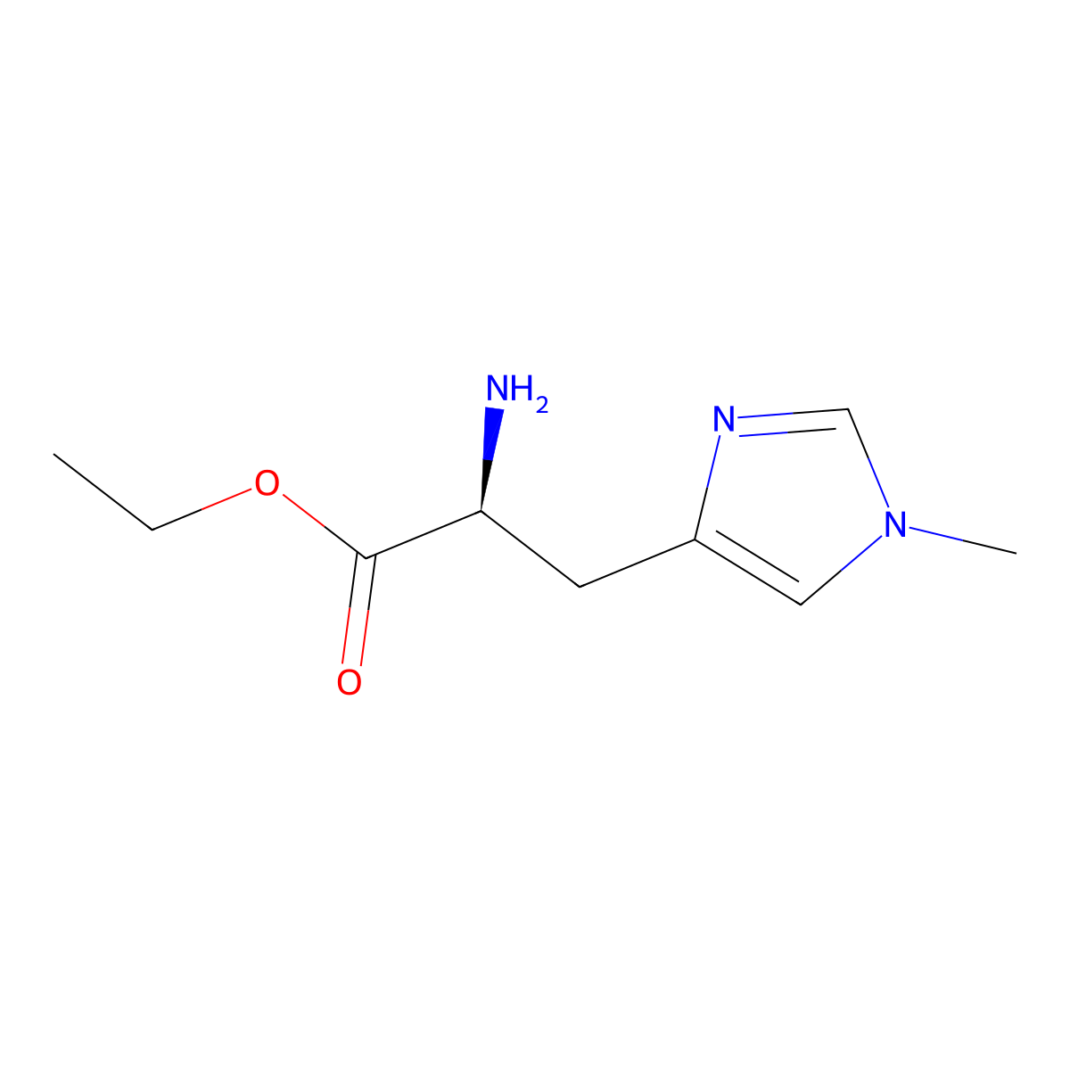 ethyl (2S)-2-amino-3-(1-methyl-1H-imidazol-4-yl)propanoate molecular structure, CAS 1381929-38-9