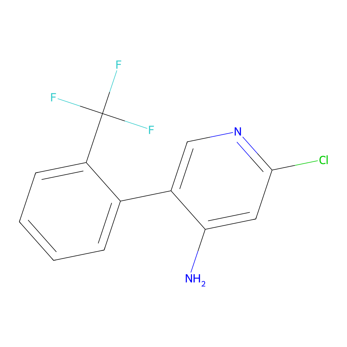 2-Chloro-4-amino-5-(2-trifluoromethylphenyl)pyridine molecular structure, CAS 1381933-11-4