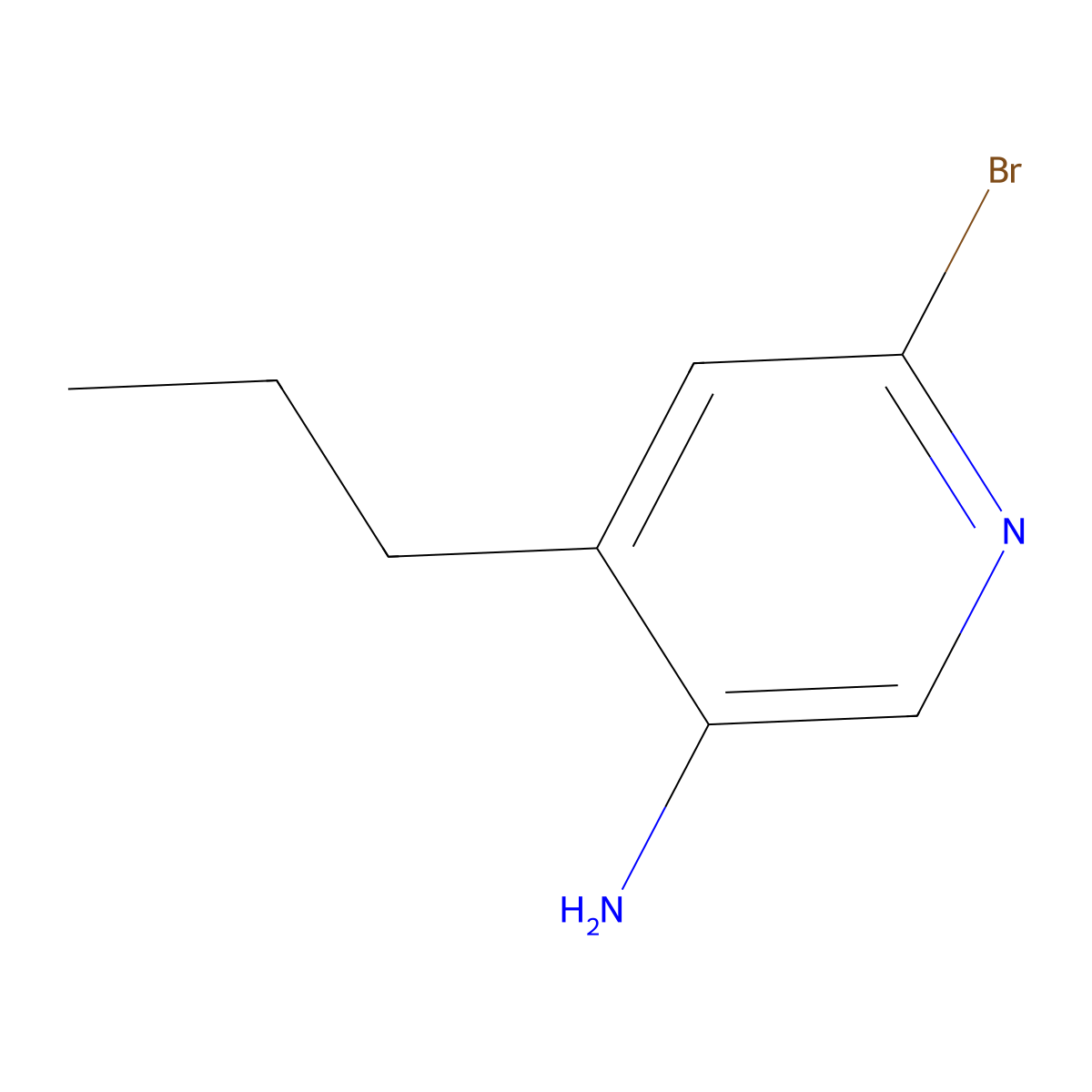 2-Bromo-5-amino-4-(N-propyl)pyridine molecular structure, CAS 1381933-12-5