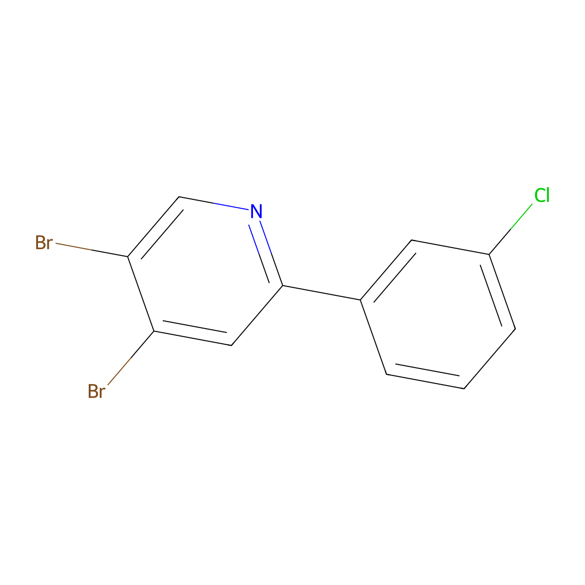 3,4-Dibromo-6-(3-chlorophenyl)pyridine molecular structure, CAS 1381933-18-1