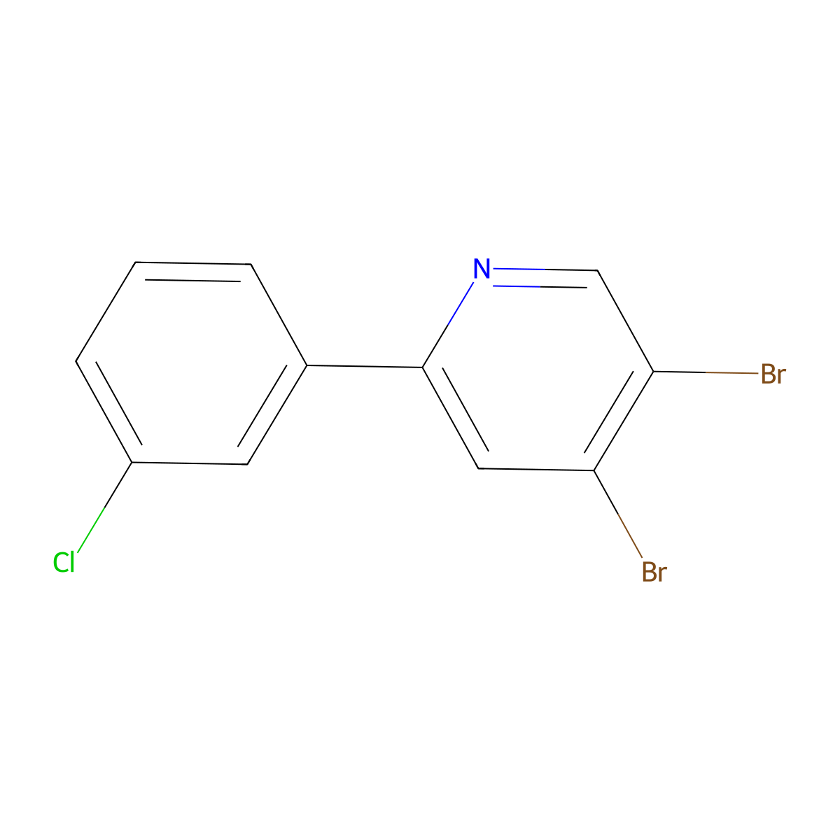 3,4-Dibromo-6-(3-chlorophenyl)pyridine molecular structure, CAS 1381933-18-1