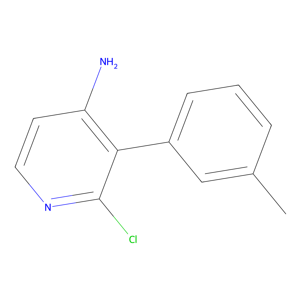 2-Chloro-4-amino-3-(3-tolyl)pyridine molecular structure, CAS 1381933-23-8