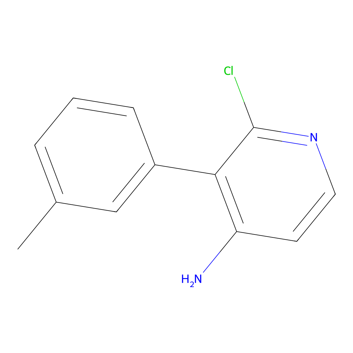 2-Chloro-4-amino-3-(3-tolyl)pyridine molecular structure, CAS 1381933-23-8