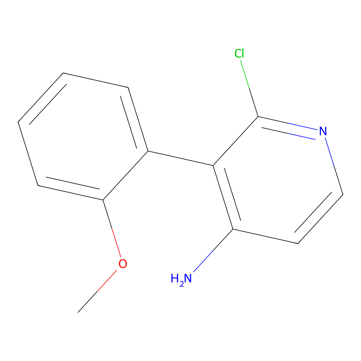 2-Chloro-4-amino-3-(2-methoxyphenyl)pyridine molecular structure, CAS 1381933-27-2