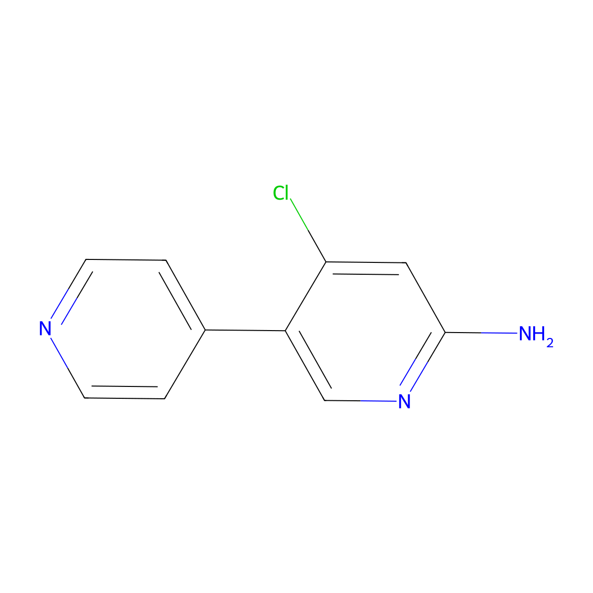 2-Amino-4-chloro-5-(4-pyridyl)pyridine molecular structure, CAS 1381933-38-5